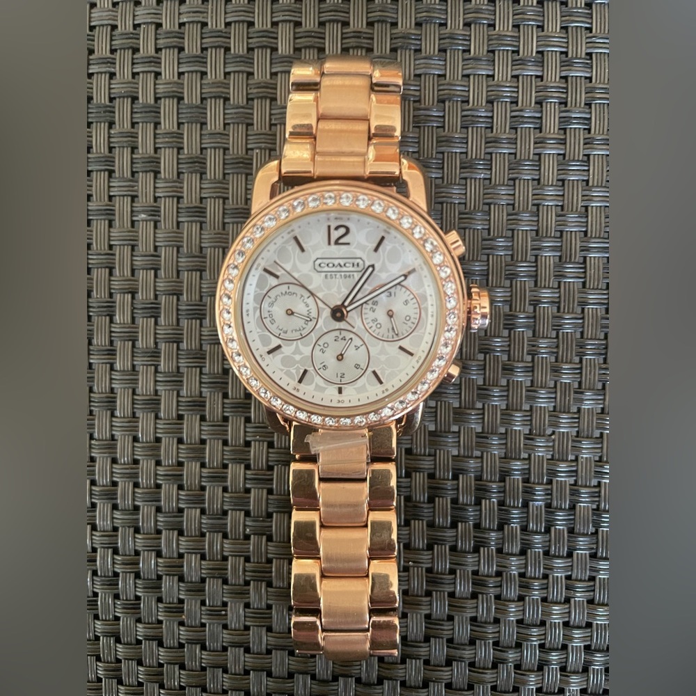 NWOT Coach Sport Legacy Chronograph Women’s Rose Gold Watch 14502371